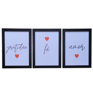 Kit 3 Quadros Decorativos Em Mdf (33x24,5) Kit 3 Quadros 1