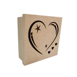 Caixas Personalizadas 100% Mdf Cru (17x17x07) Coração