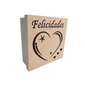 Caixas Personalizadas 100% Mdf Cru (17x17x07) Felicidades 1