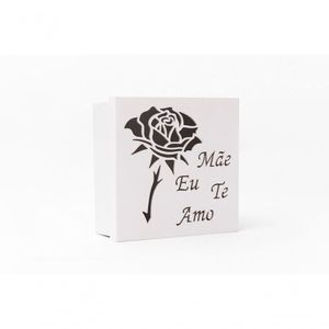 Caixas Personalizadas Brancas 100% Mdf (17x17x07) Mãe Eu Te Amo