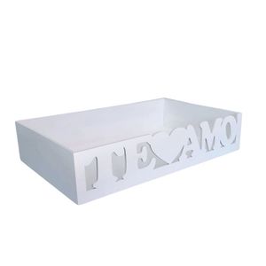 Bandeja Personalizada Te Amo S/alça Para Café Da Manhã (24x15x05) Branco