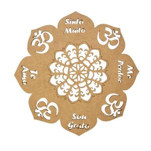Enfeite Mandala Sou Grato, Te Amo, Sinto Muito, Me Perdoe- Cru 25x25