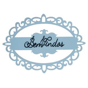 Enfeite Para Casa -bem Vindos 100% Mdf Marrom Café/branco