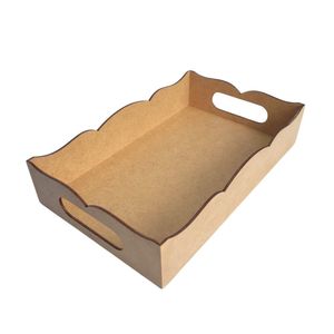 Bandeja Volteada Para Café Da Manhã 100% Mdf (31x22x05) Mdf Cru