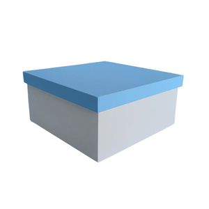 Kit Com 12un De Caixa 100% Mdf (19x19x09) Azul/branco