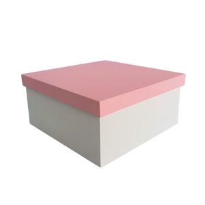 Kit Com 6un De Caixa 100% Mdf (19x19x09) Rosa/branco