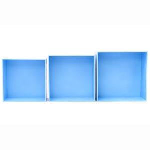 Kit Trio De Nicho Médio Decorativo Quarto/sala 100% Mdf Azul Claro