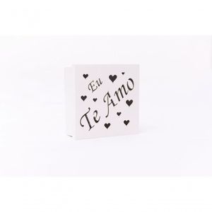Caixas Personalizadas Brancas 100% Mdf (17x17x07) Eu Te Amo