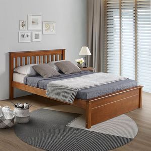 Cama Casal Inglesa Com Peseira Fechada Em Madeira Maciça Mv Outlet Mel