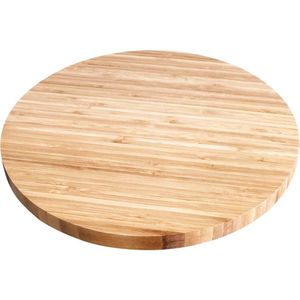 Table Bandeja Para Servir 4X35X35Cm Bambu Natural Giratorio