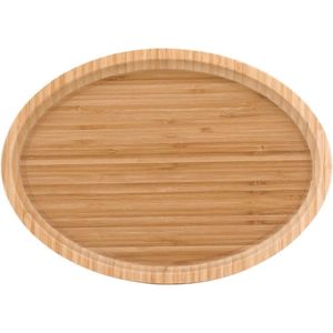 Table Bandeja Oval 2X35X25Cm Bambu Natural