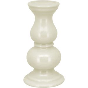 Castiçal 24X12X12Cm Cerâmica Creme