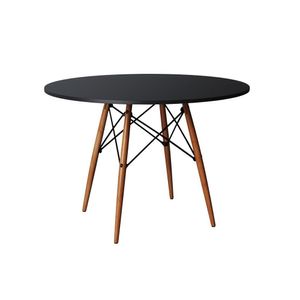 Mesa De Jantar Eames Wood Tampo Madeira Preto 110 Cm