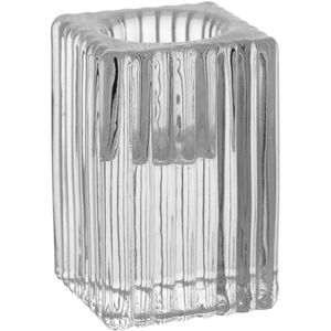 Castiçal 6X4X4Cm Vidro Transp