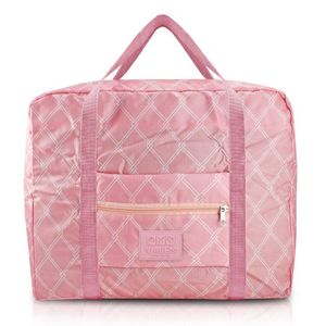 Bolsa De Viagem Dobrável Retangular Estampa Listrada Jacki Design Rosa
