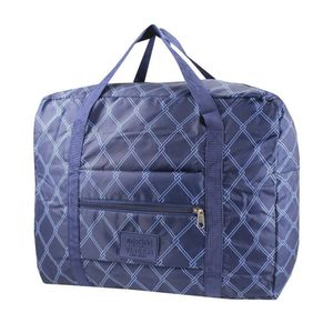 Bolsa De Viagem Dobrável Retangular Estampa Listrada Jacki Design Azul