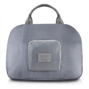 Bolsa De Viagem Dobrável Trapézio Estampa Lisa Jacki Design Cinza