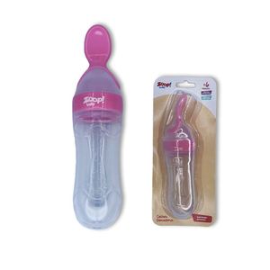 Mamadeira Colher Dosadora Bebê Silicone Rosa Cor:rosa