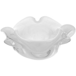Glacial Centro Mesa 9X17X17Cm Vidro Branco