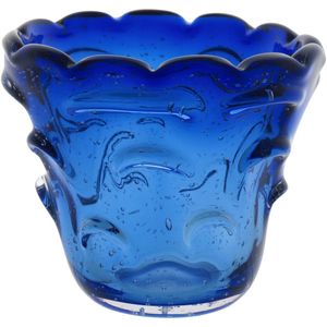 Palazzo Centro Mesa 11X13X13Cm Vidro Azul