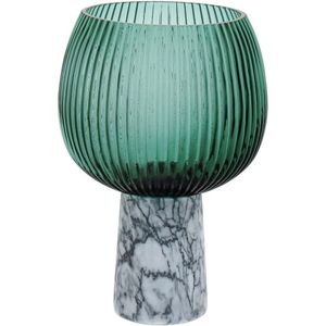 Beretta Centro Mesa 22X15X15Cm Vidro Verde Com Pé