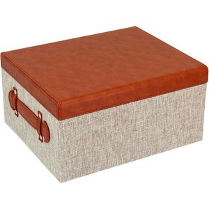 Lolytte Caixa Organizadora 17X29X35Cm Sintético Marrom 2Pç