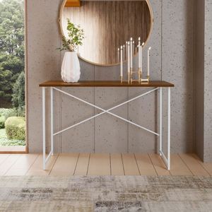 Aparador Estilo Industrial 0,76 Cm Miami Klm Móveis Imbuia/ Branco