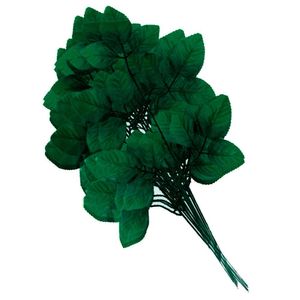 36 Ramos Decoração Arranjo Folhas De Rosa Artificial Planta Plástico 5 Galhos Cada 47cm