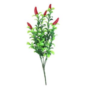 Kit 6 Ramos Decoração Arranjo Pimenta Artificial 5 Galhos 36cm