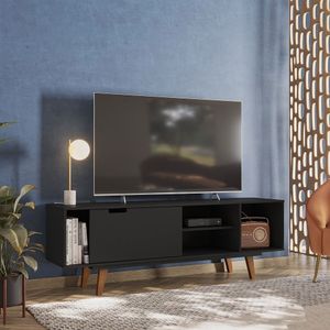 Rack Vintage Para Tv Até 60 Polegadas óregon Preto Ac - Cor: Preto