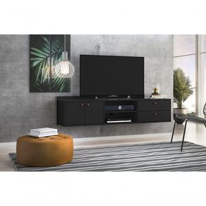 Rack Para Tv 60 Polegadas Suspenso Torrens Preto Ac - Cor: Preto