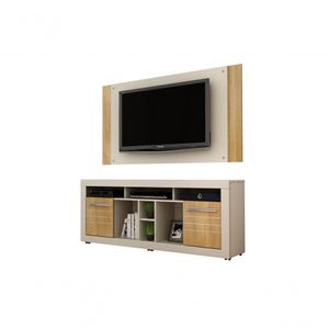 Rack Com Painel Firenze Para Tv Ate 50 Polegadas Valdemoveis Off White/Cinamomo