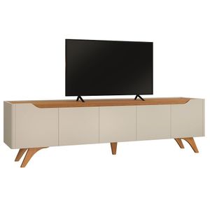 Rack Grecia 4 Portas E 1 Gaveta Mavaular Off White/naturale