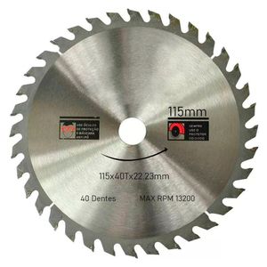 Kit 6 Discos De Serra Circular Com 40 Dentes 4-1/2" 115mm Para Madeira