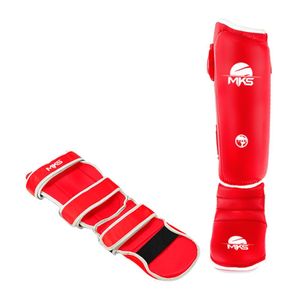Caneleira Kickboxing Mks Homologada Pela Cbkb Cor Vermelho Tamanho G