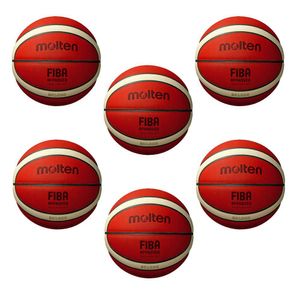 Kit 6 Bola(s) Basquete Molten Bg5000 Basketball Couro Fiba Approved T7 Tamanho único