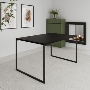 Mesa Industrial Jantar 137X90Cm Preta Manchester - Preto