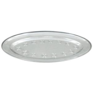 Kit 6 Bandejas Oval Em Aço Inox 29cm