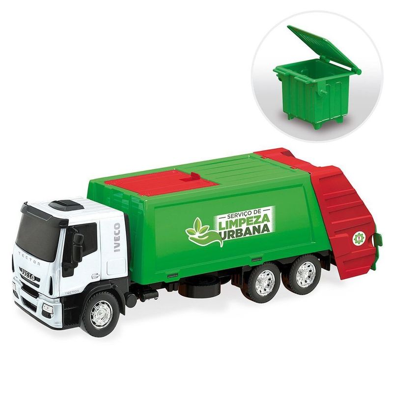 Brinquedo Caminhão Iveco Tector Coletor Verde