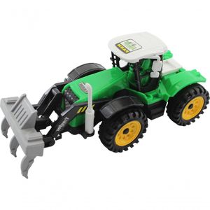Brinquedo Trator Escavadeira Miniatura Articulado Verde Fricção 26cm