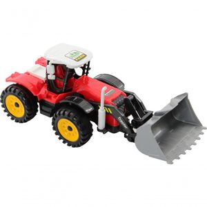 Brinquedo Trator Escavadeira Miniatura Articulado Vermelho Fricção 27cm