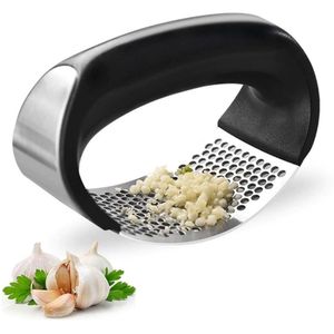 Triturador Amassador Alho Aço Manual Com Pressão Inox Manual