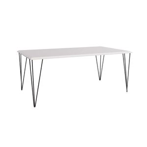 Mesa De Jantar Elen Retangular Tampo De Madeira 140X80Cm Branco - Branco