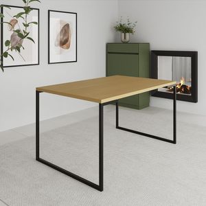 Mesa De Jantar Industrial Canela Manchester - Preto