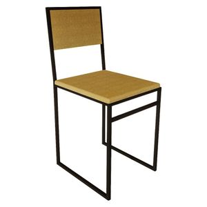 Cadeira De Jantar Industrial Assento Estofado Veludo Marrom Isa - Marrom