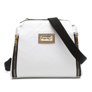 Bolsa Transversal Casual Feminino Com Zíperes E Detalhes Em Costuras