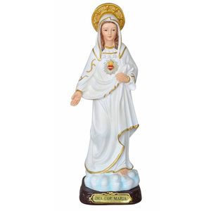 Santa Imagem Imaculado Coração De Maria Resina 20,5cm