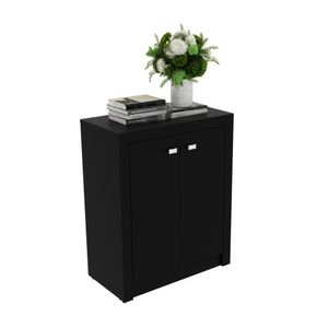 Balcão Escritório Com 2 Portas Multimóveis Vcr25013 Preto Preto