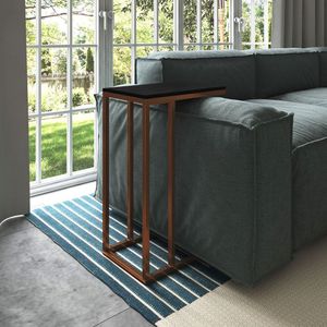 Mesa Lateral Encaixe Elena Cobre E Tampo Preto New Green - Marrom