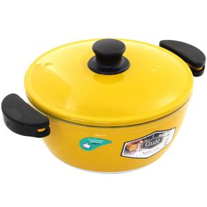 Panela 18cm Amarelo Resistente Gulê Em Alumínio 1,5 Litros